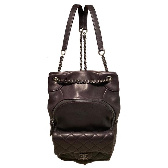 CHANEL Black Leather Drawstring Backpack - Picture 5 of 9